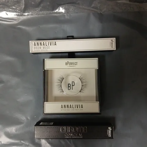 BPERFECT ANNALIVIA LUXE LASH, LIQUID CONCEALER SHADE N3 12.ML AND SUPREME BROW GEL 7ML