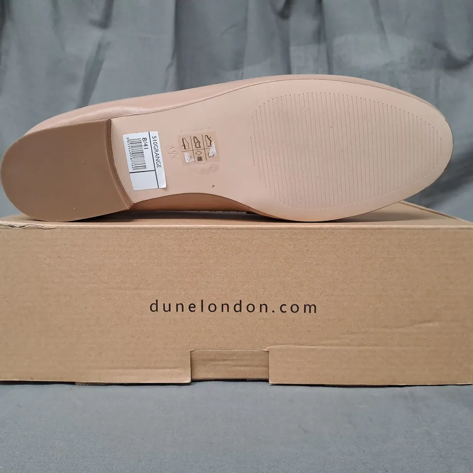 BOXED PAIR OF DUNE LONDON 510 GRANGE LOAFERS IN NUDE SIZE 8