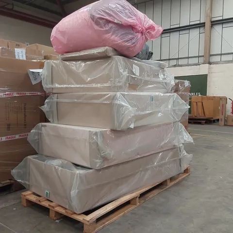 PALLET CONTAINING 4x ASSORTED DIVAN BASE PARTS, 1x HEADBOARD ECT