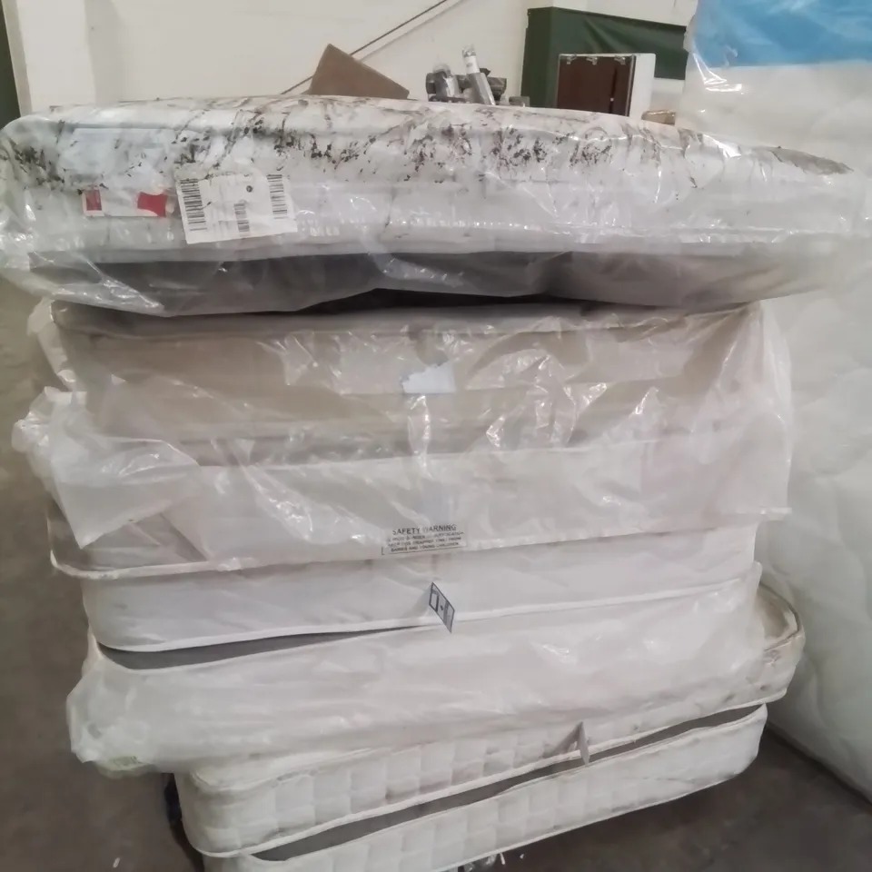 PALLET CONTAINING APPROXIMATELY 8 MATTRESSES IN DIFFERENT SIZES AND SPECIFICATIONS 