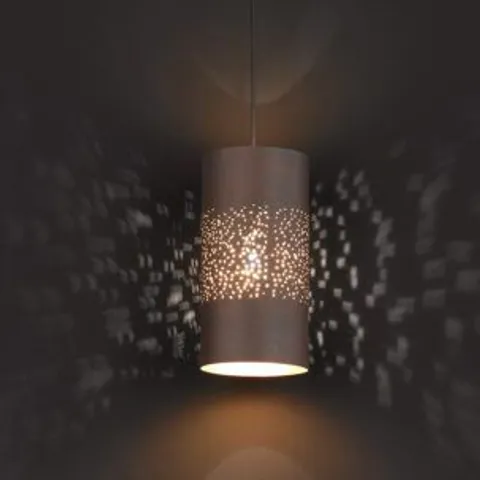 WOFI ANCONA 1 LIGHT CEILING PENDANT CYLINDER SHADE BROWN