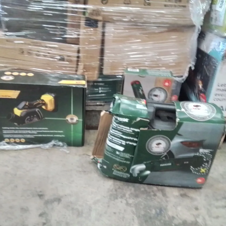 PALLET TO CONTAIN A LARGE QUANTITY OF POWER TOOLS TO INCLUDE;PARKSIDE 12V CORDLESS MULTIPURPOSE TOOL STARTER KIT,PARKSIDE 20V IMPACT WRENCH,CUT OFF TOOL