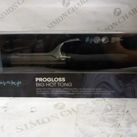 BOXED REVAMP PROFESSIONAL PROGLOSS BIG HOT TONG 38MM CERAMIC CURLING TONG