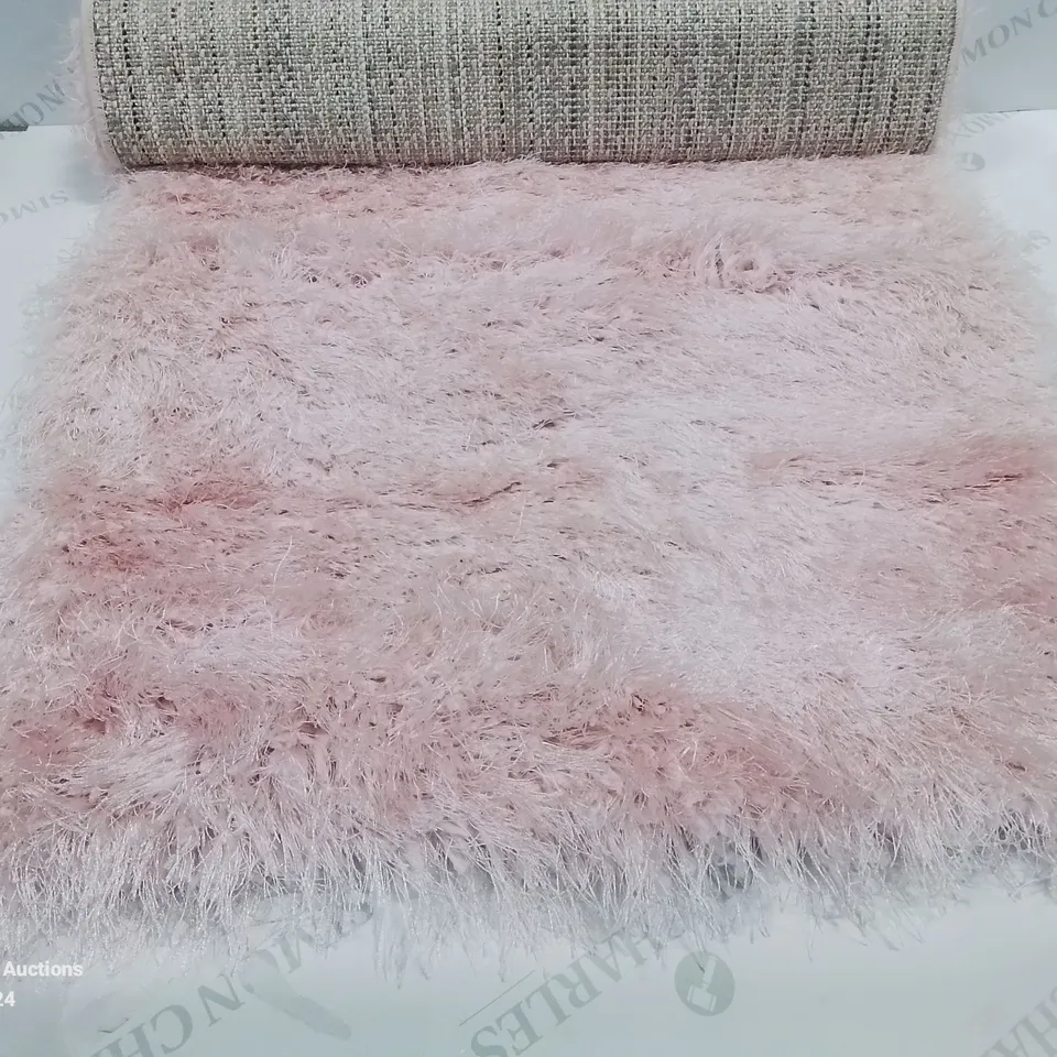 BRAND NEW PACO HOME 300 GLAMOUR PINK/ROSE 60X100CM SHAGGY RUG