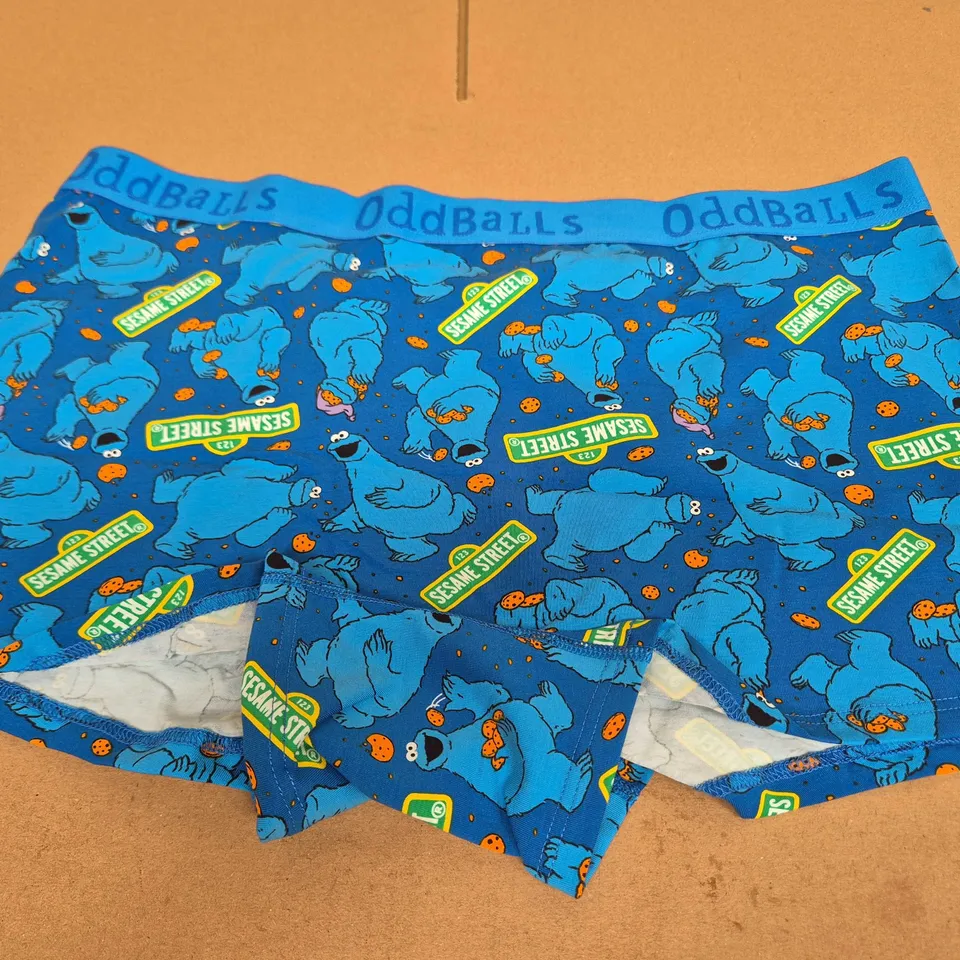 ODDBALLS SESAME STREET COOKIE MONSTER BOXER SHORTS - 3XL