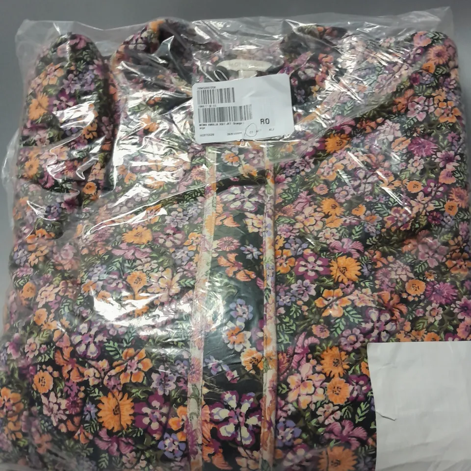 DITSY FLORAL AND IKAT PRINT QUILTED JACKET IN LENZING SIZE L 