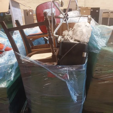 PALLET CONTAINING A VERY LARGE QUANTITY OF ASSORTED ITEMS INCLUDING: AIR FRYER, DINING CHAIRS ECT