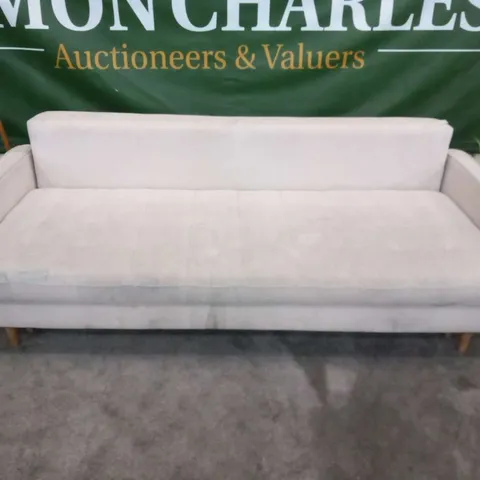 DESIGNER BEIGE FABRIC LARGE SOFABED WITH STORAGE