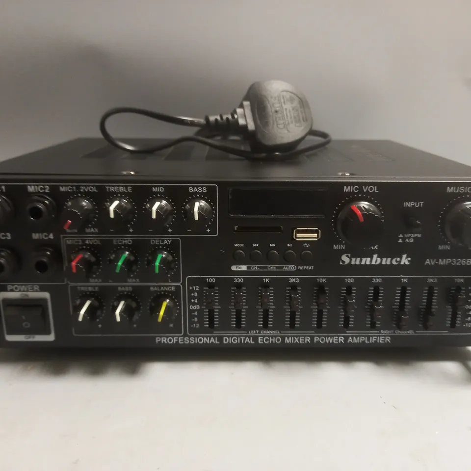 BOXED SUNBUCK AV-MP326BT DIGITAL ECHO KARAOKE MIXER POWER AMPLIFIER 