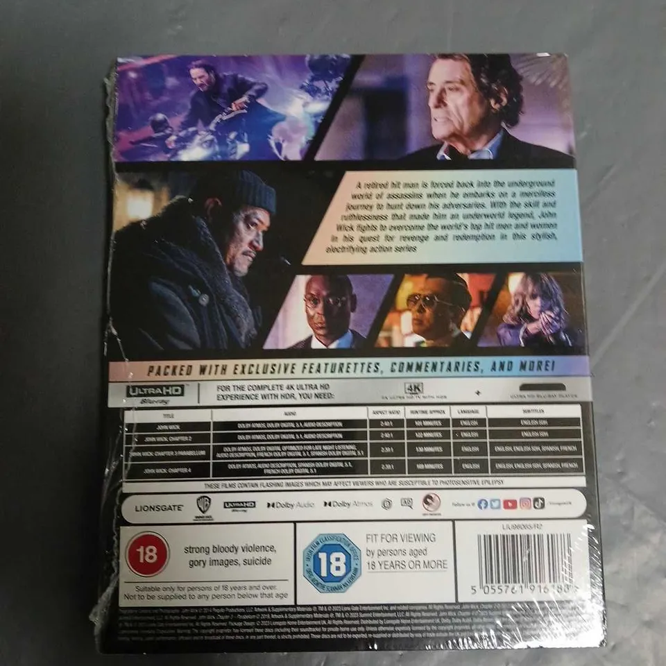 SEALED JOHN WICK CHAPTER 1-4 4K ULTRA HD COLLECTION