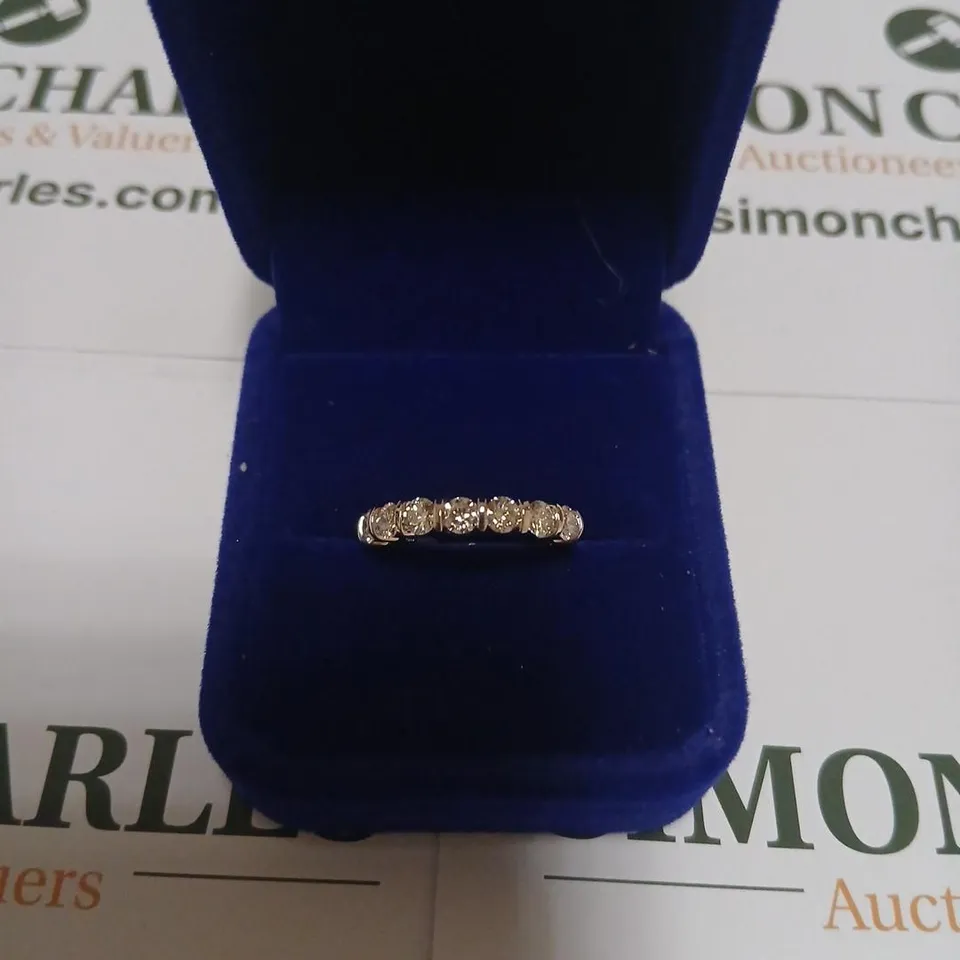 9CT WHITE GOLD SEVEN STONE HALF ETERNITY RING SET WITH LAB GROWN DIAMONDS WEIGHING +1.01CT