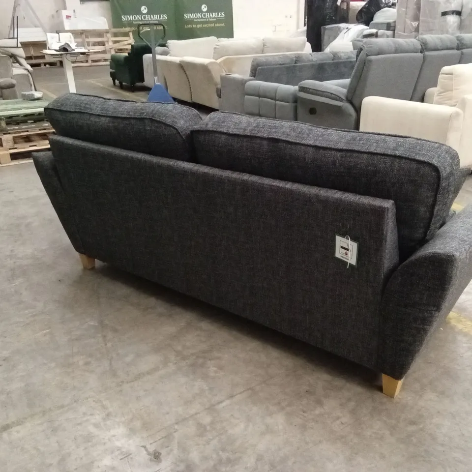HALSTOW 3 SEATER FABRIC SOFA - CHARCOAL RRP £749