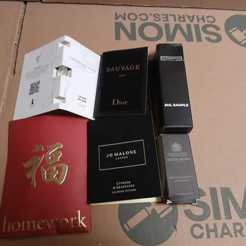 LARGE QUANTITY OF ASSORTED TESTER AND SAMPLE FRAGRANCES TO INCLUDE; DIOR, HOMEWORK, THOMPSON CARTER AND JO MALONE