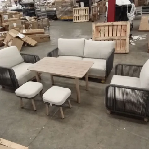 BUXTON ROPE WEAVE SOFA SET WITH COFFEE TABLE