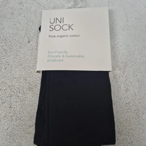 UNI SOCK Black Tights β Pure Organic Cotton, Size 4-5