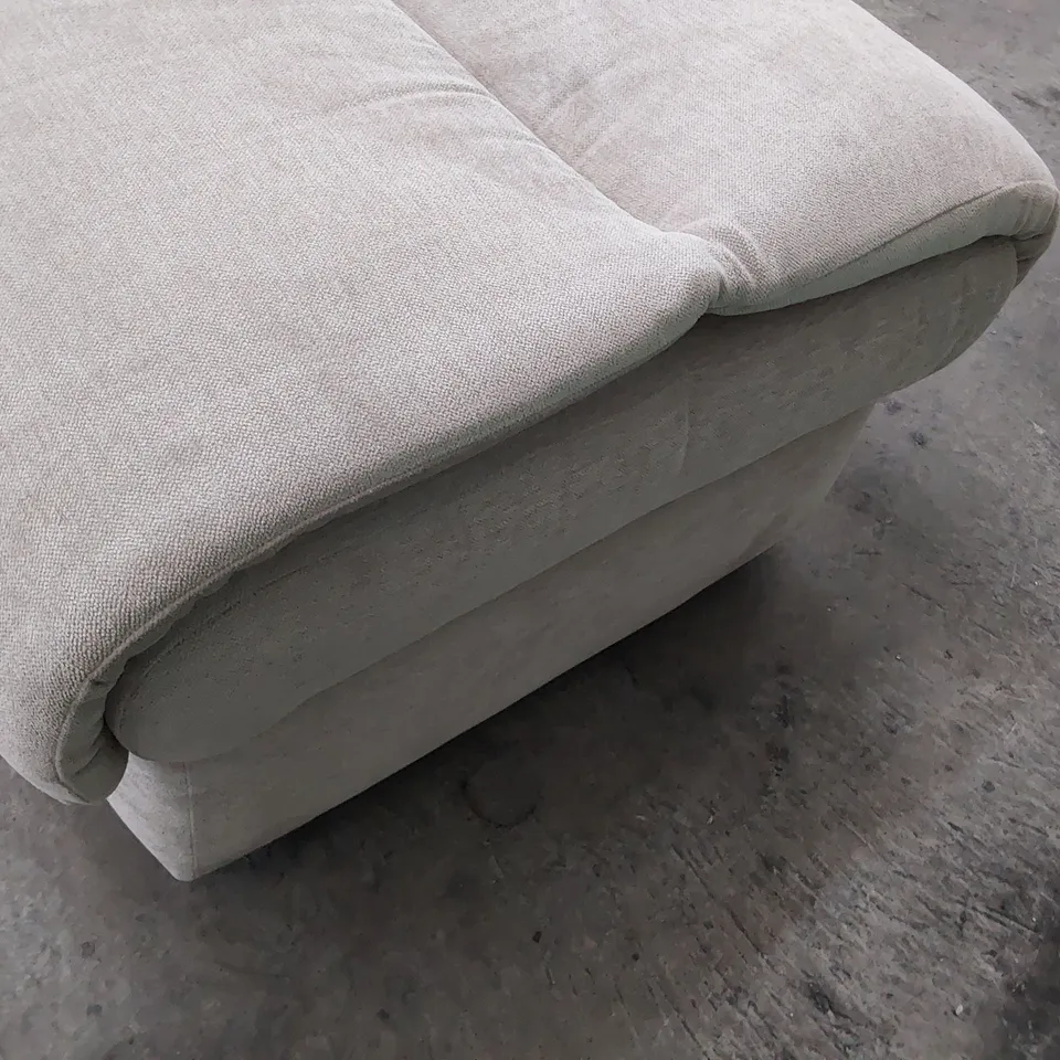 QUALITY BRITISH DESIGNER G PLAN MINSTRAL STORAGE FOOTSTOOL MONTILLA ALMOND FABRIC 