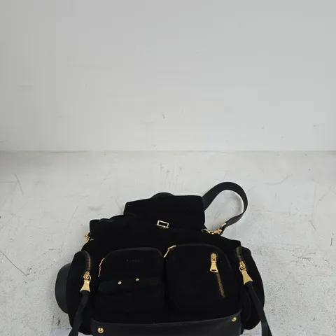 AIMEE KESTENBERG BLACK SATCHEL WITH EXTERIOR POCKETS