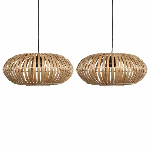 BOXED TRITON 17.5cm × 39cm BAMBOO/RATTAN PENDANT LAMPSHADE (1 BOX)