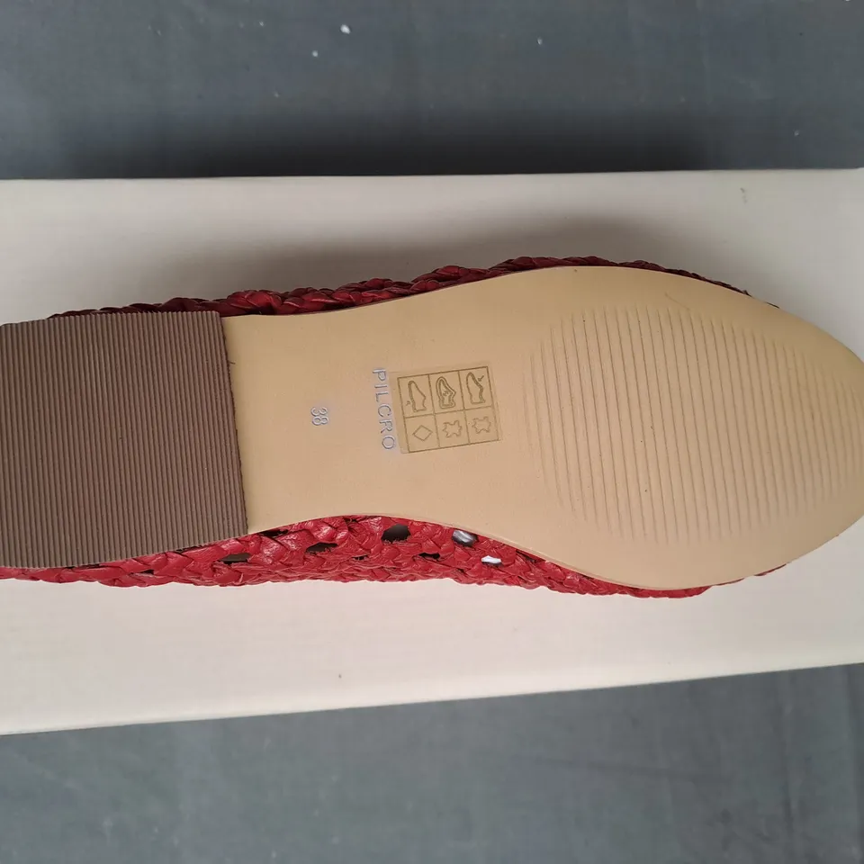 BOXED PAIR OF PILCRO SHOES IN RED EU SIZE 38