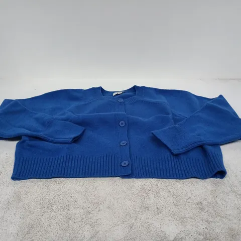 COS CARDIGAN – BLUE KNITTED CARDIGAN, EU SIZE S