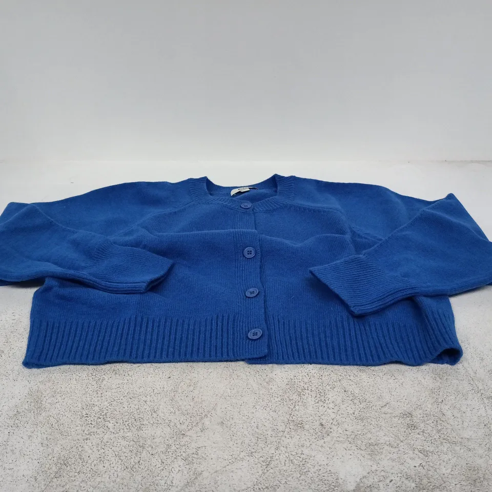 COS CARDIGAN – BLUE KNITTED CARDIGAN, EU SIZE S