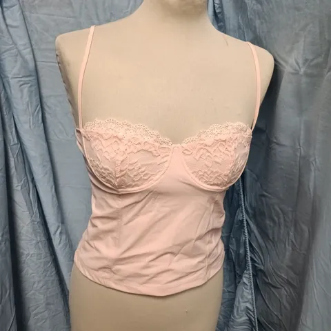 ZARA PINK LACE BUSTIER TOP – EUR/USA M (MEX 28) MADE IN TURKEY 