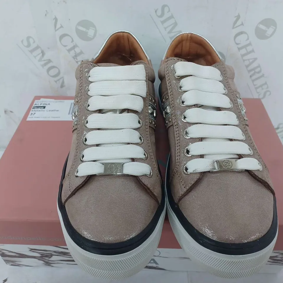 MODA IN PELLE ALFINA LEATHER TRAINERS IN TAUPE - SIZE 37