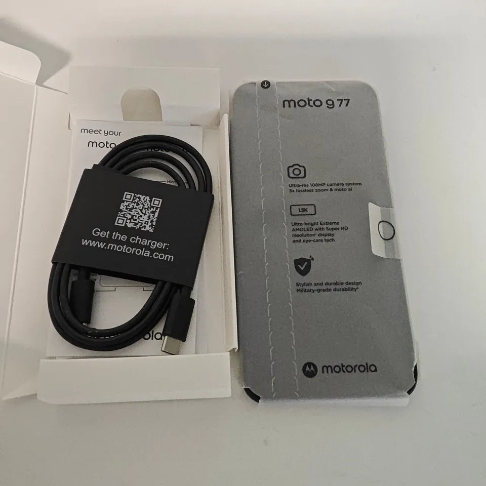 BOXED MOTOROLA MOTO G77 8+128GB IN BLACK - MC457