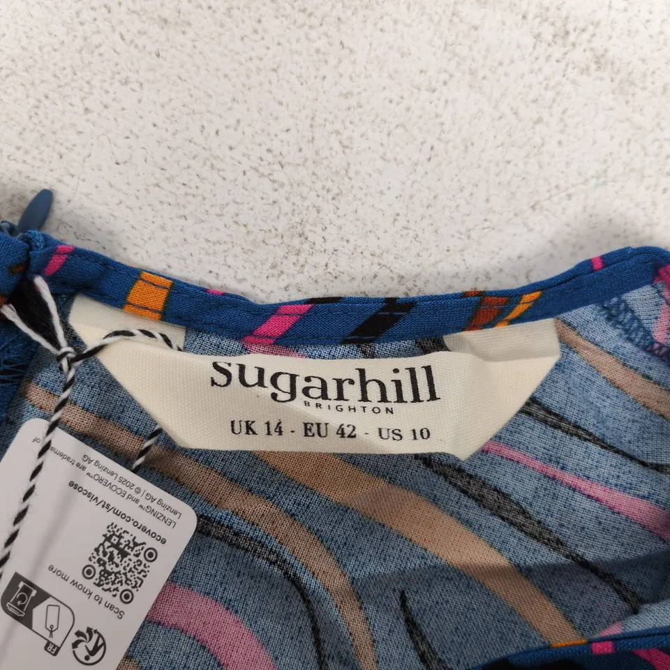SUGARHILL BRIGHTON MARY JANE MIDI DRESS – BRIGHT NAVY, JAZZ WAVES (UK 14)