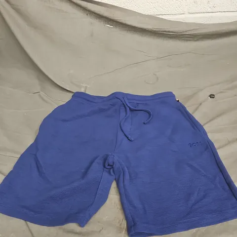 HUGO BOSS BLUE RIBBED SHORTS LARGE WITH TAGS
