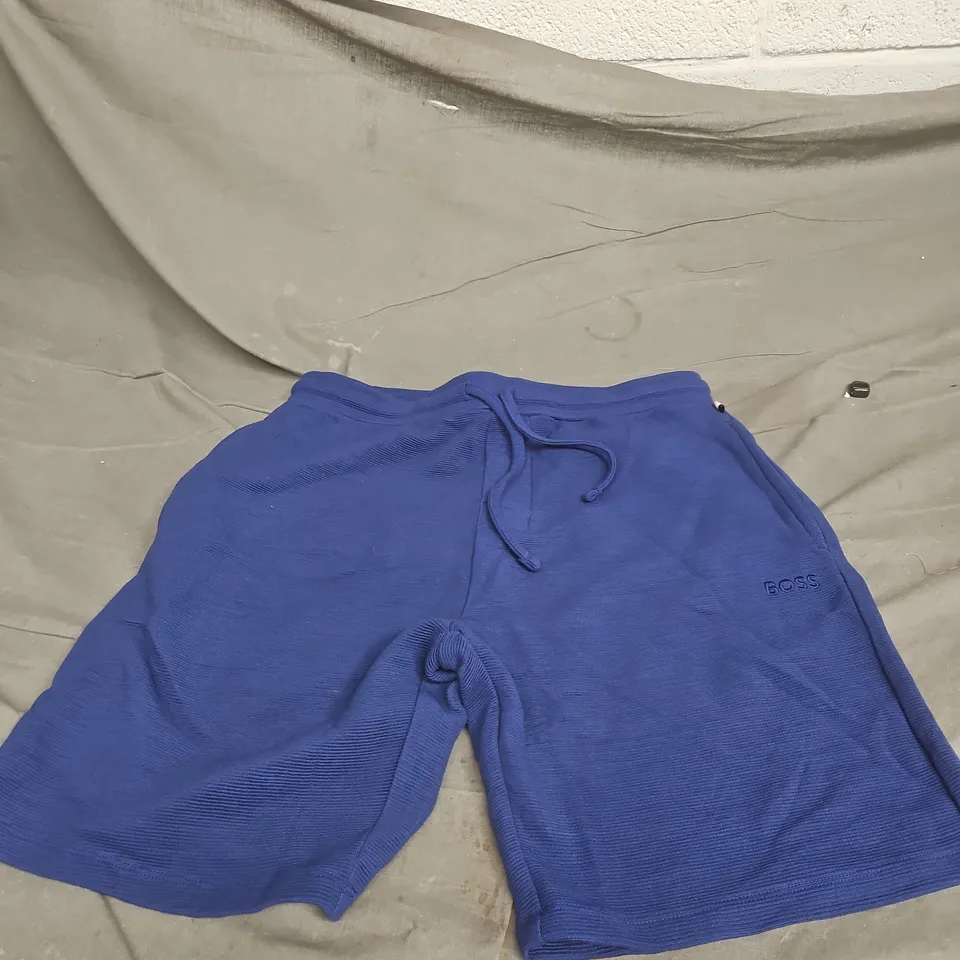 HUGO BOSS BLUE RIBBED SHORTS LARGE WITH TAGS