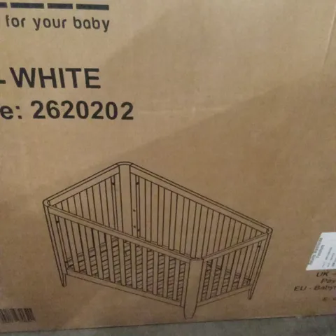 BOXED IRIS COT BED - WHITE (1 BOX)