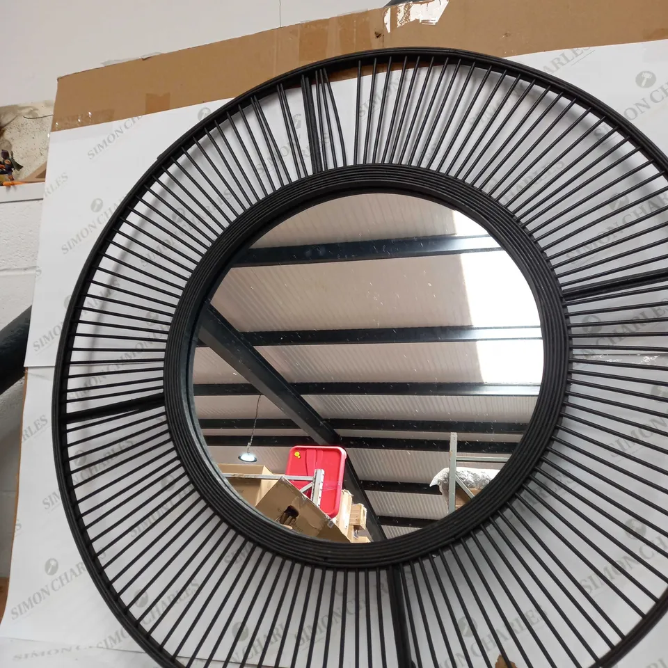 KELLY HOPPEN BAMBOO CIRCULAR MIRROR - COLLECTION ONLY