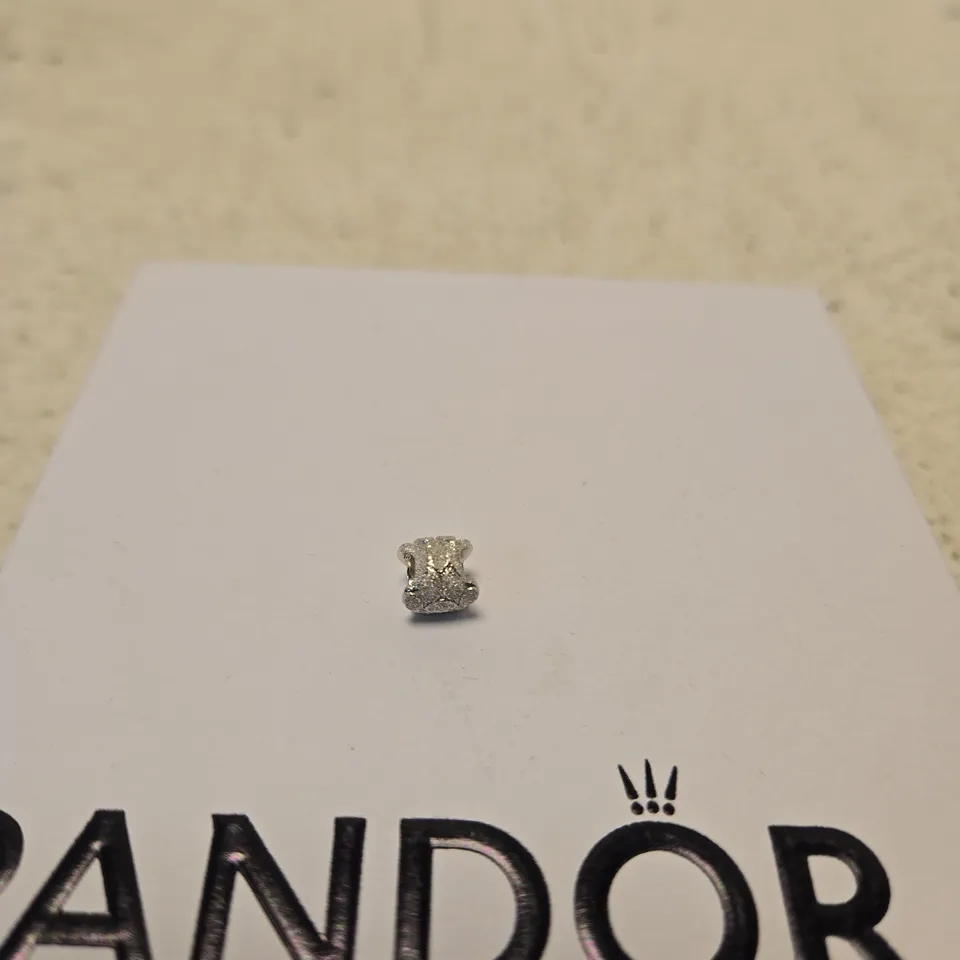 PANDORA TEXTURED PAW MINI CHARM STERLING SILVER IN BOX