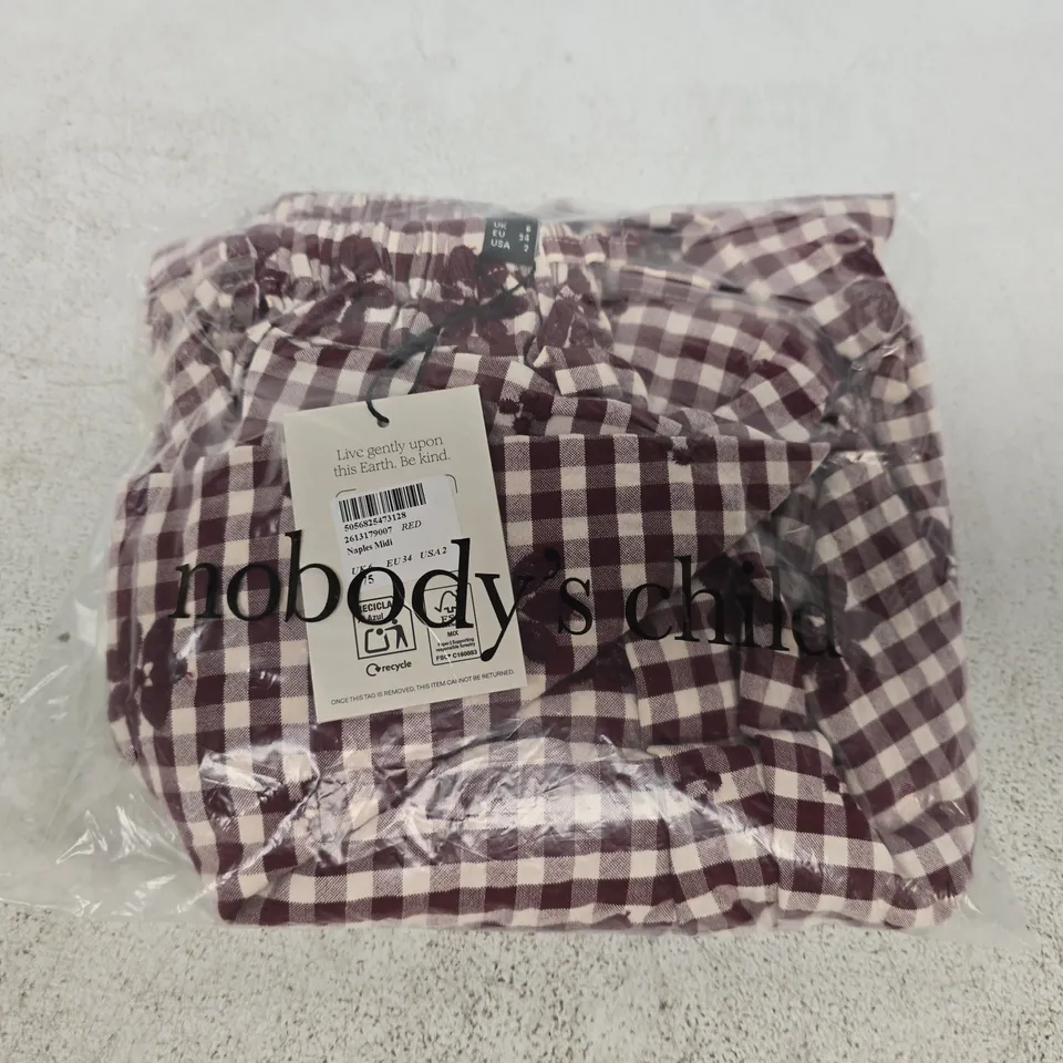 BAGGED NOBODY'S CHILD NAPLES MIDI IN RED SIZE UK 6