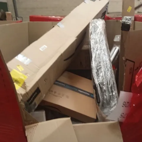 PALLET OF ASSORTED HOUSEHOLD GOODS AND PRODUCTS TO INCLUDE; BLINDS, TOILET AID, BOXED FURNITURE ETC