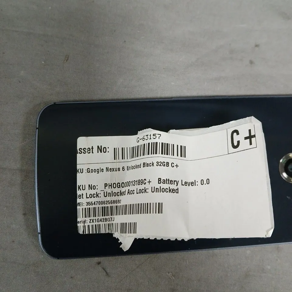 GOOGLE NEXUS 6 SMARTPHONE – UNLOCKED – BLACK – 32GB (PHONE ONLY). PHONE DOES NOT POWER ON