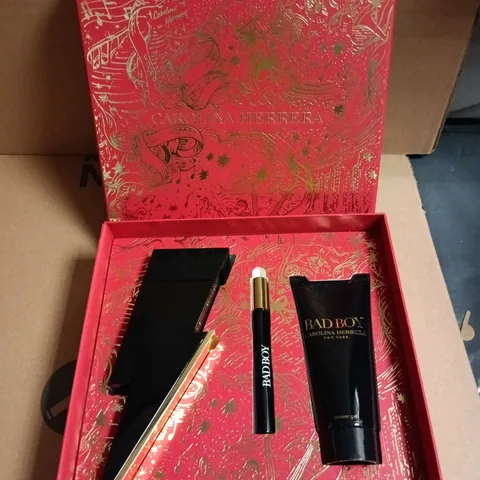 CAROLINA HERRERA BAD BOY GIFT SET – EAU DE TOILETTE 100ML, EAU DE TOILETTE PURSE SPRAY 10ML AND BODY WASH 100ML
