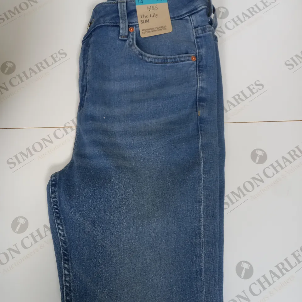 M&S THE LILY STRETCH DENIM JEANS SIZE 14