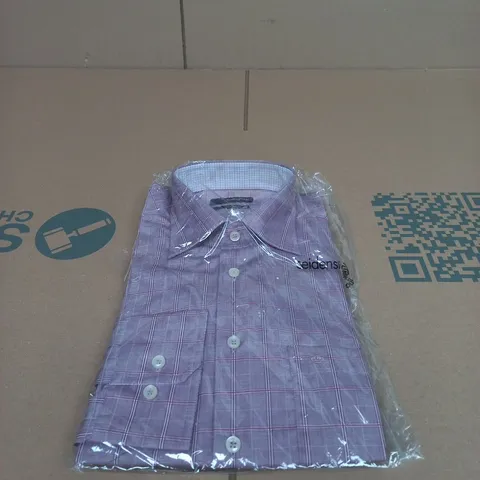 SEIDENSTICKER CASUAL MEN'S PURPLE PLAID SHIRT – UK COLLAR 15.5 (SIZE 39 CM NECK)