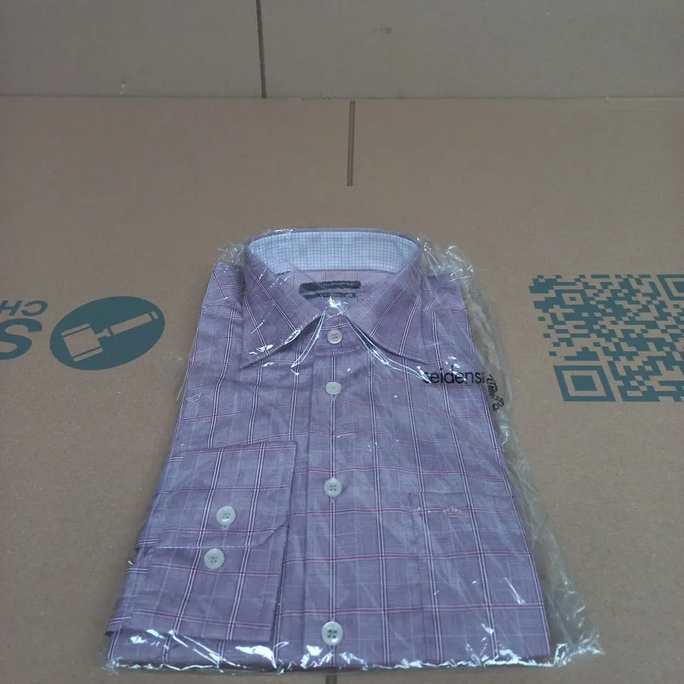 SEIDENSTICKER CASUAL MEN'S PURPLE PLAID SHIRT – UK COLLAR 15.5 (SIZE 39 CM NECK)
