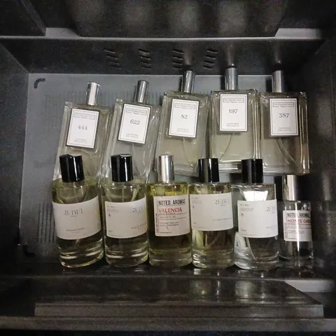 APPROXIMATELY 10 ASSORTED UNBOXED FRAGRANCES TO INCLUDE;THE ESSENCE VAULT, NOTED AROMAS AND REBEL