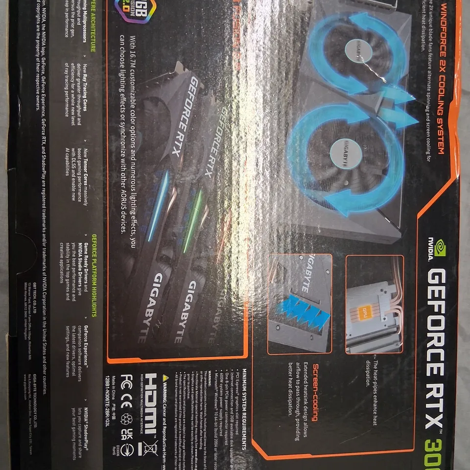 BOXED NVIDIA GEFORCE RTX 3060 TI EAGLE OC 8G WINDFORCE 2X COOLING SYSTEM
