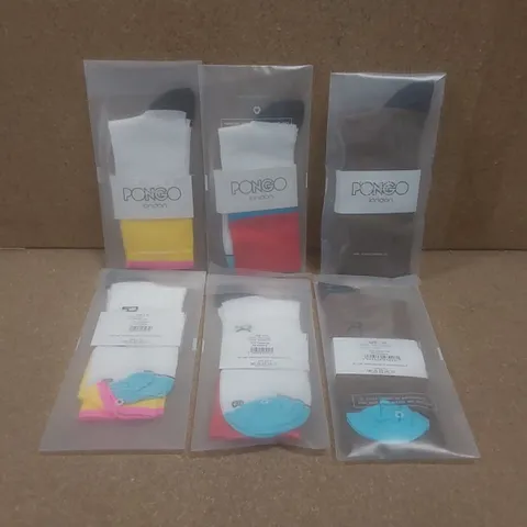 BOX TO CONTAIN A LARGE QUANTITY OF BRAND NEW PAIRS OF PONGO LONDON CYCLING SOCKS - COLOURS VARY // SIZE: L-XL // 1 PAIR PER PACK