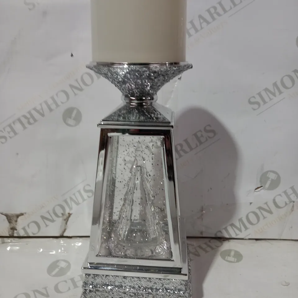 JULIEN MACDONALD FLAMELESS SWIRLING GLITTER CHRISTMAS TREE CANDLE HOLDER