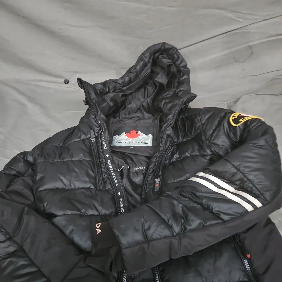 ZAVETTI CANADA BLACK PUFFER JACKET – UK XS
