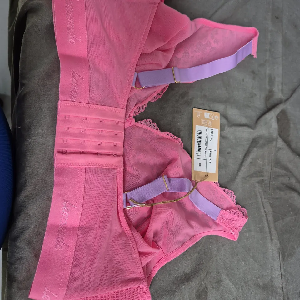 PINK & LILAC LACE FULLER CUP BRA, SIZE UK 36