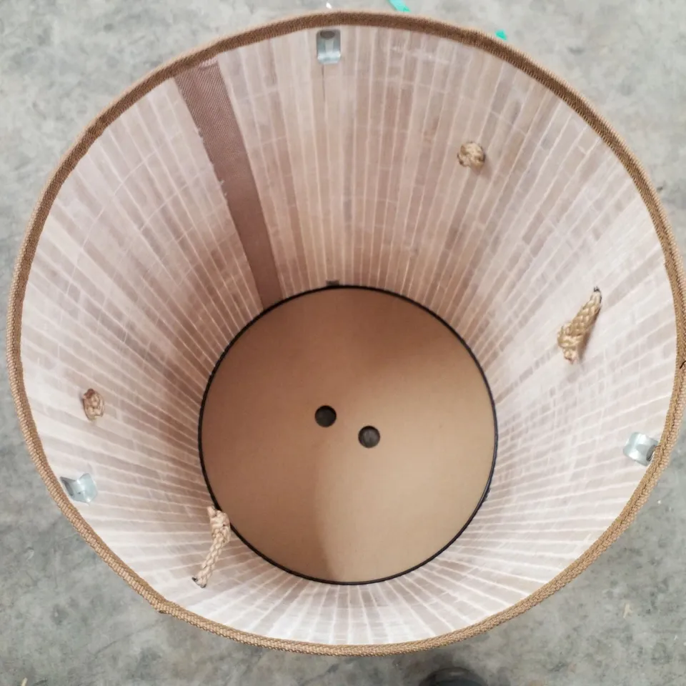 MANTRARAJ BAMBOO LAUNDRY BASKET WITH HANDLE ROUND COLLAPSIBLE LAUNDRY BASKET