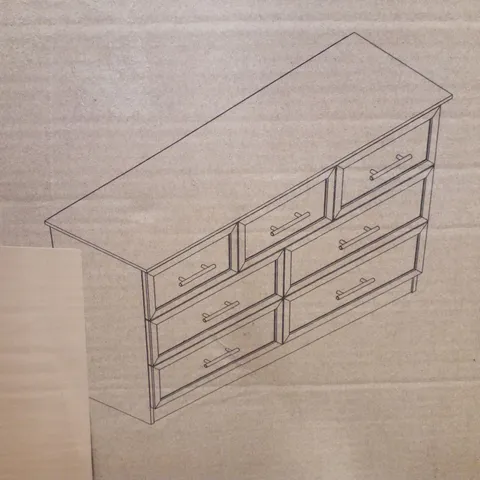 BOXED 3+4 DRAWER CHEST - IVORY/BEAUFORT OAK