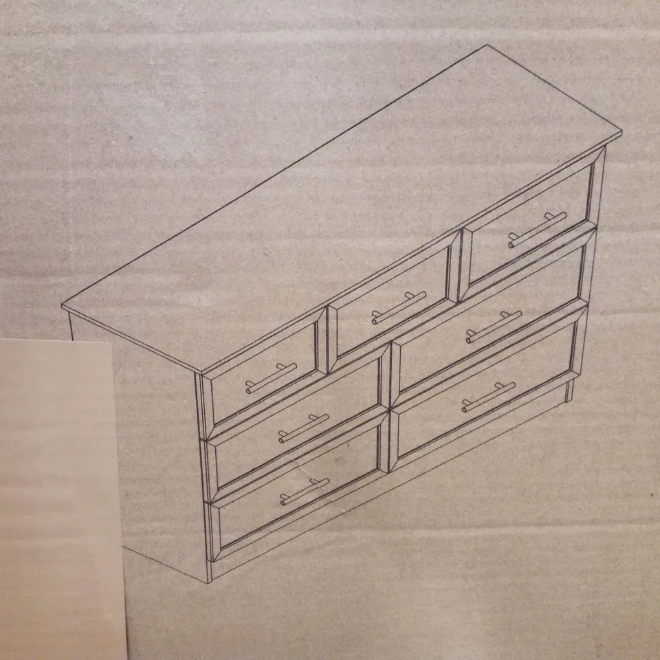 BOXED 3+4 DRAWER CHEST - IVORY/BEAUFORT OAK